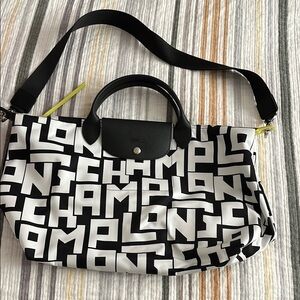 Black and White Typographic Shoulder Bag